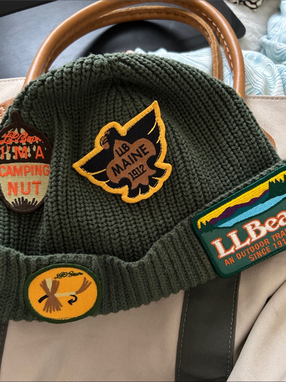L.L. Bean x Todd Snyder Collaboration organic cotton Beanie & patches NWOT - Picture 5 of 6